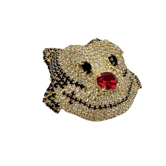 Vintage Gold Plated Felix the Cat Swarovski Crystal Pin Brooch - Picture 2 of 7
